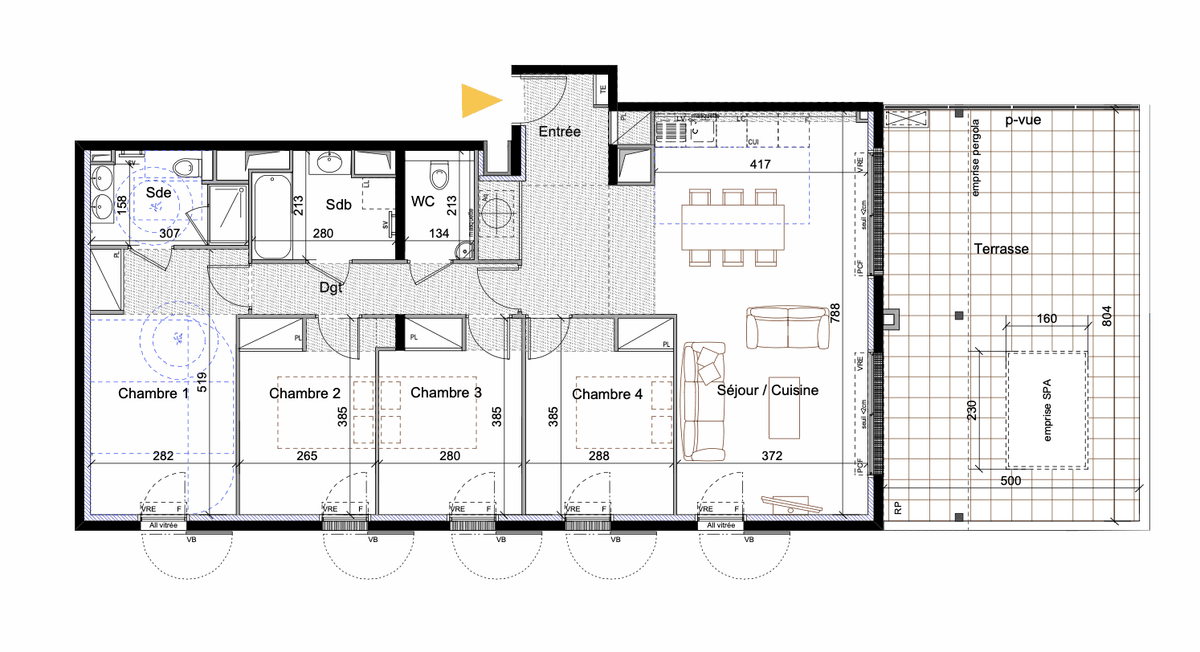 VUE MER - T4 DERNIER ÉTAGE - 106M2 + ROOFTOP 40M2 - SUD-EST - 2 PARKINGS - PLAGES A PIED - 900 000€ - 6