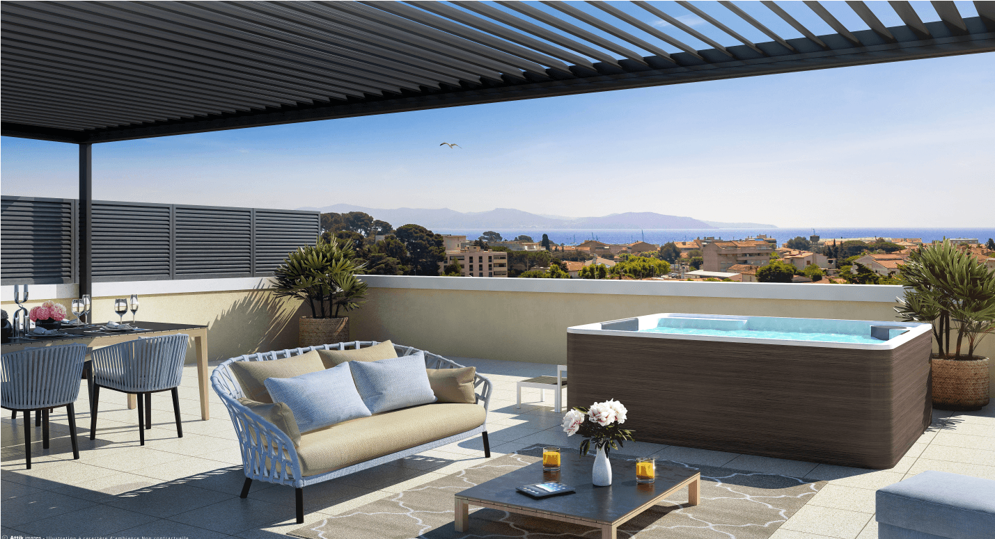 VUE MER - T4 DERNIER ÉTAGE - 107M2 + ROOFTOP 40M2 SUD + 2 PARKINGS - PLAGES A PIED - 900 000€ - 4
