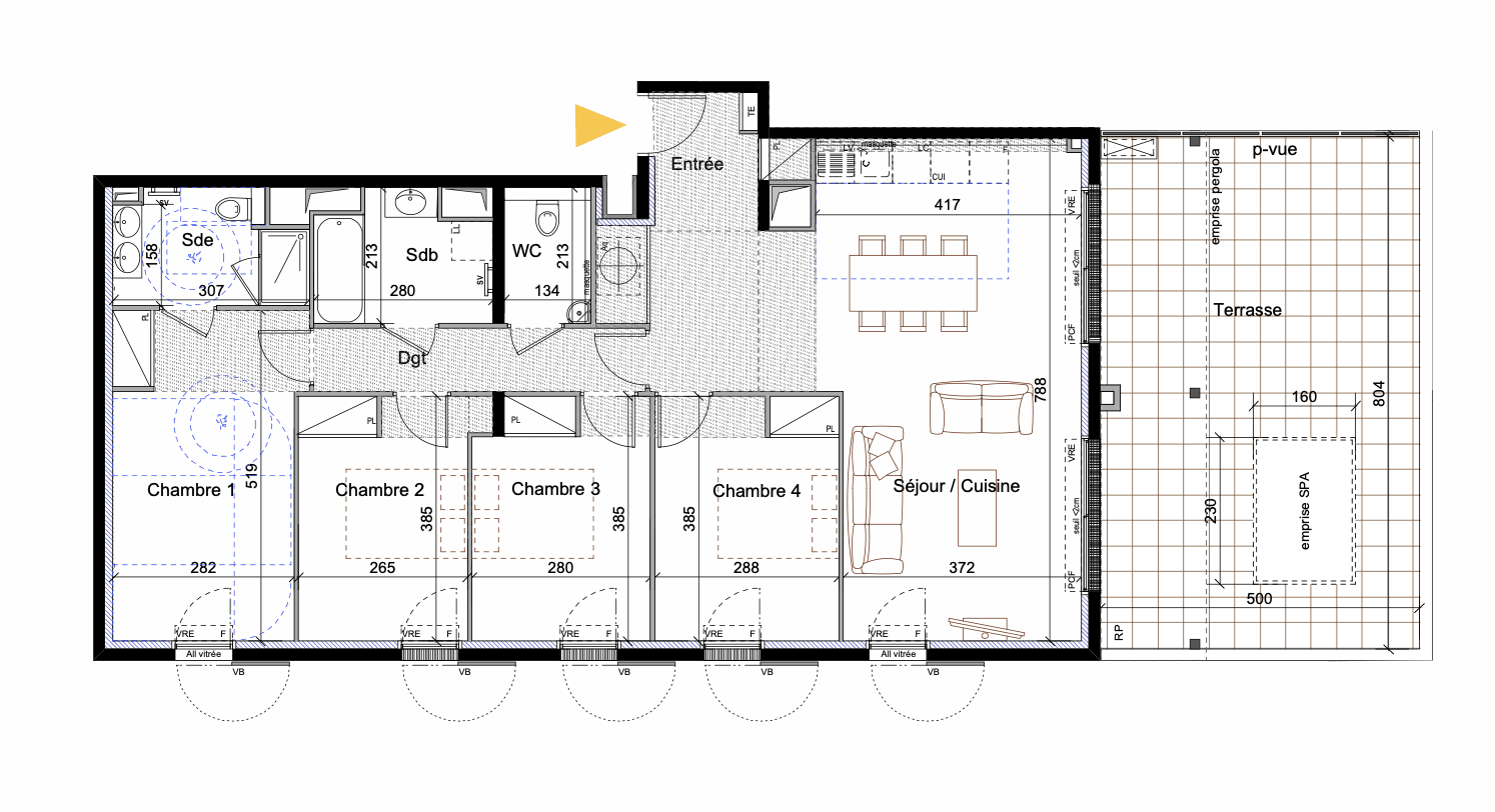VUE MER - T4 DERNIER ÉTAGE - 107M2 + ROOFTOP 40M2 SUD + 2 PARKINGS - PLAGES A PIED - 900 000€ - 7