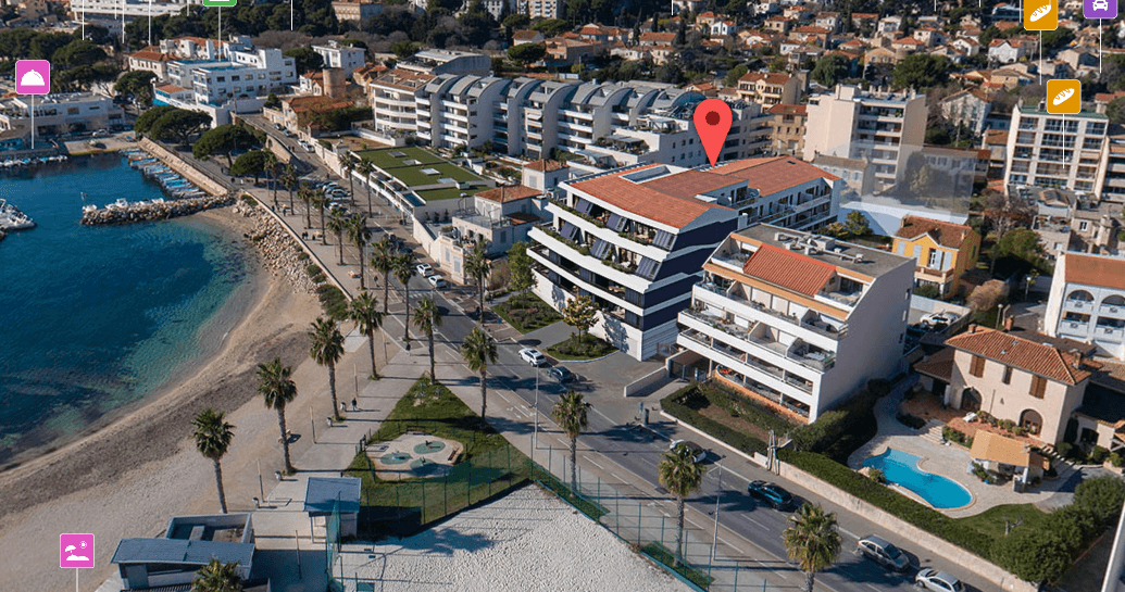 LUXUEUX T2 - DERNIER ETAGE - RESIDENCE FRONT DE MER - 39M2 - TERRASSE PLEIN SOLEIL 12M2 - 356 320€ - 2