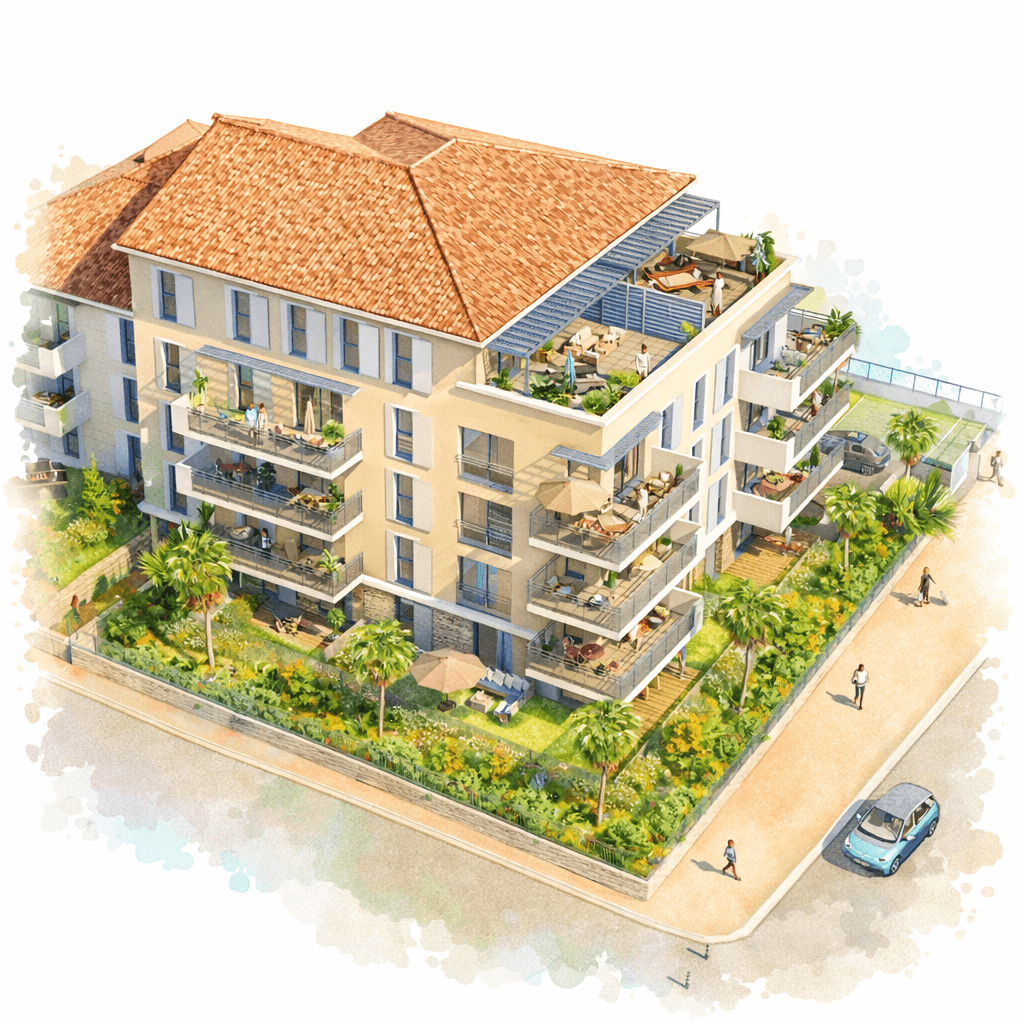 - LA CIOTAT - T4 - Rez-de-jardin - 78 m2 extérieur Proche commodités